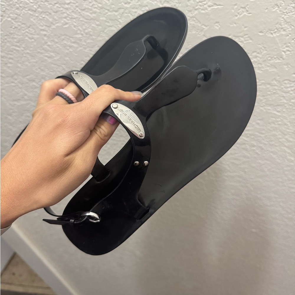 Black Michael kors jelly flats